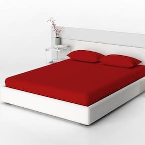 Lençol Acácia Casal Liso Avulso Com Elástico 1 Peça Vermelho