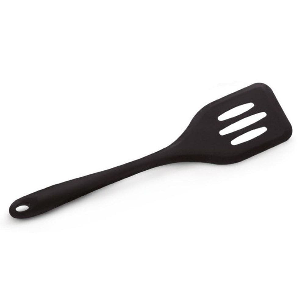 Espátula Vazada De Silicone Preta Ref Sn1738P