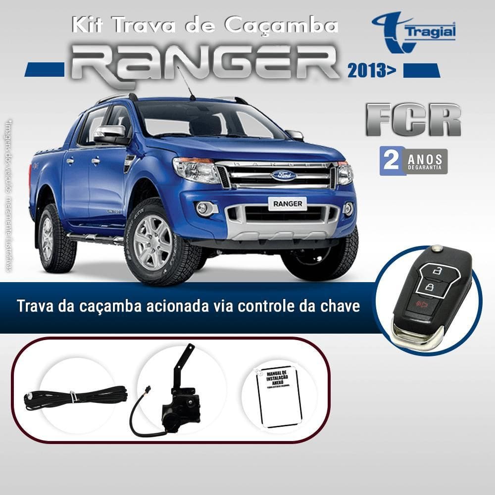 Kit Trava De Caçamba Tragial Ranger 2013/ Acionada Através Do Controle Da Chave
