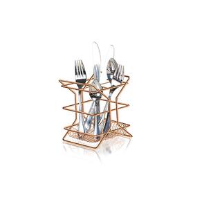 Porta talher com divisoria art cook rose gold