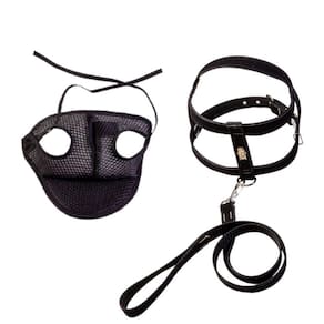 Kit Coleira Peitoral Com Aplique E Boné Para Cachorros - N05