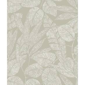 Papel De Parede Icon Folhagem Cinza A69501