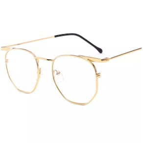 Óculos Dourado Anti Luz Azul Unisex H0925