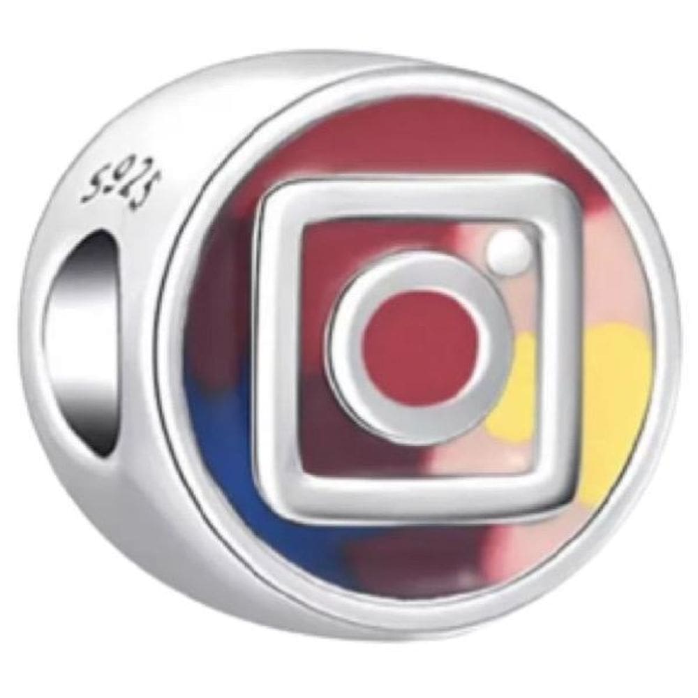 Berloque Instagram Facebook Pulseira Joia Prata 925 Legítima