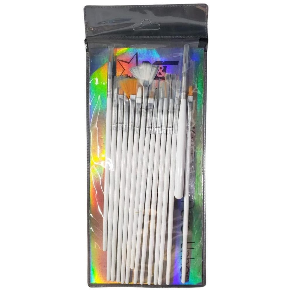 Kit 15 Pincéis Profissionais Decoração De Unha