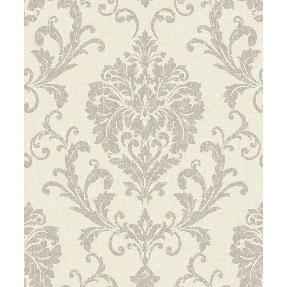 Papel De Parede Icon Damask Cinza Ic2001