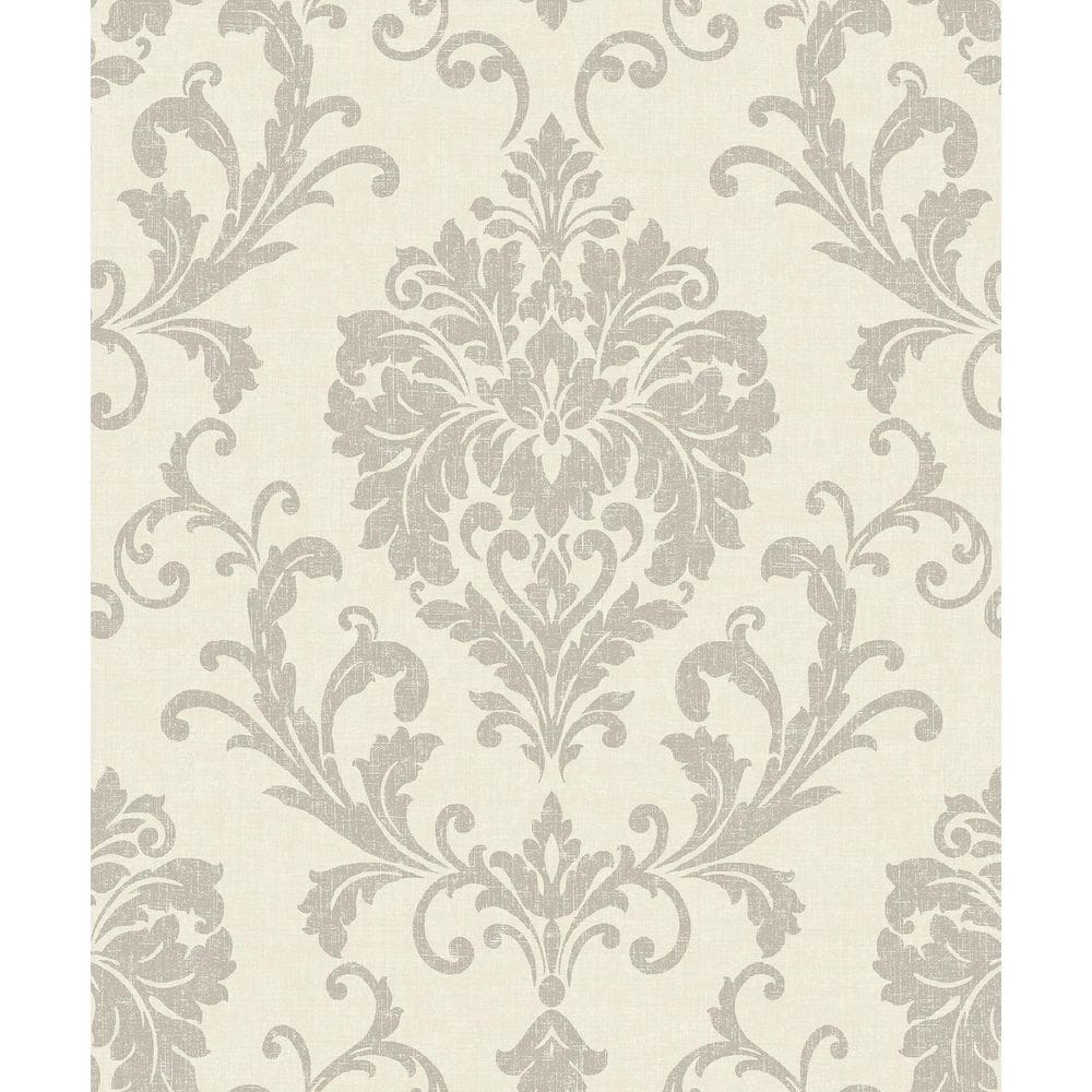 Papel De Parede Icon Damask Cinza Ic2001