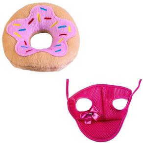 Kit Boné E Pelúcia Rosquinha Para Cães E Gatos - Gg