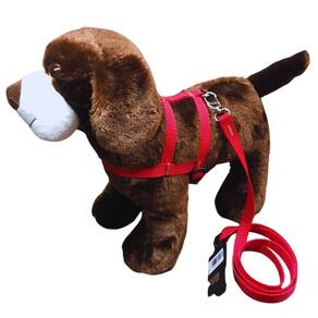 Coleira Peitoral para Cachorro 15mm Vermelho - Com Guia