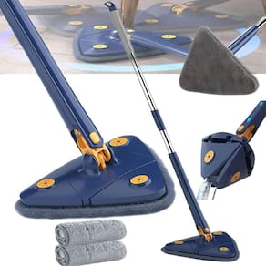 Esfregão Mop 360º Triangular Com Refil Microfibra