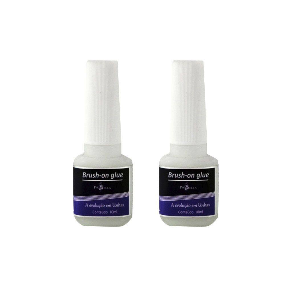 Kit 2 Colas Tips Piubella Extra Forte Unhas De Porcelana