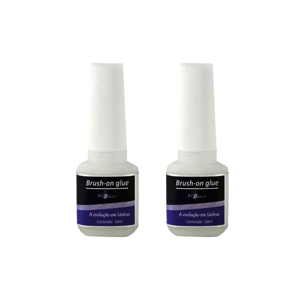 Kit 2 Colas Tips Piubella Extra Forte Unhas De Porcelana