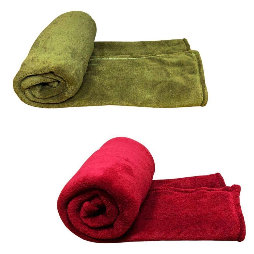 Kit 2 Mantas Pet Cor Marrom E Vermelha