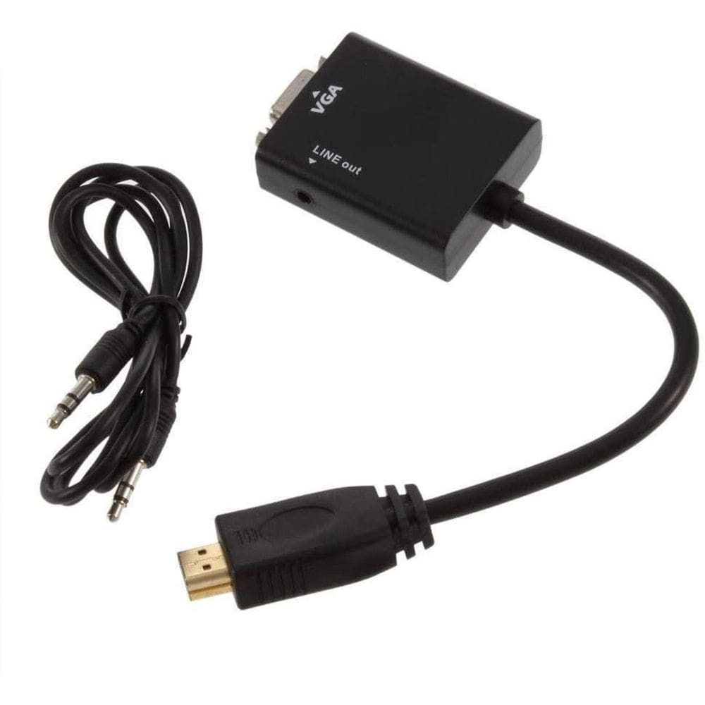 Cabo Conversor Hdmi Para Vga Com Áudio P2