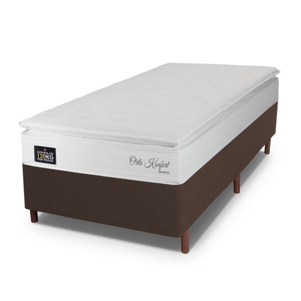 Cama Box BaÃº Solteiro Hellen Orto Konfort Espuma D33 Pillow Top 88x188x60cm