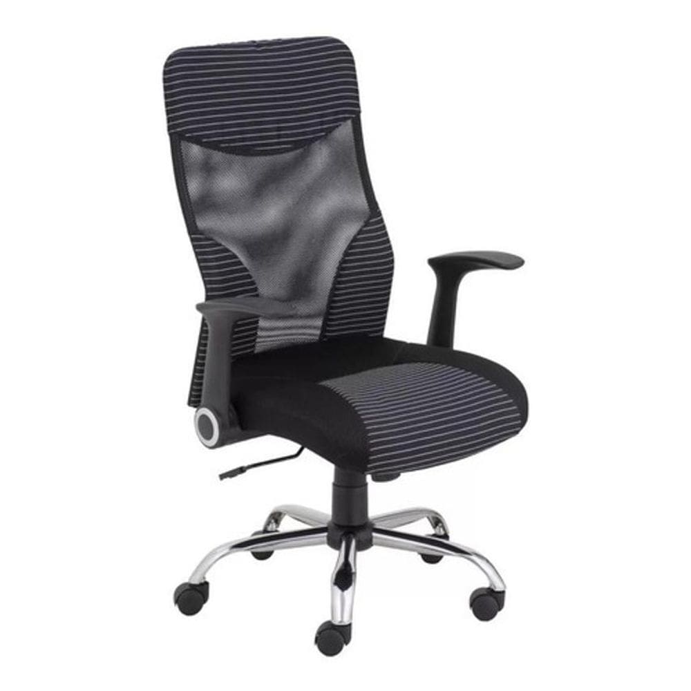 Cadeira Escritório Presidente Giratória Até 150Kg - Preto