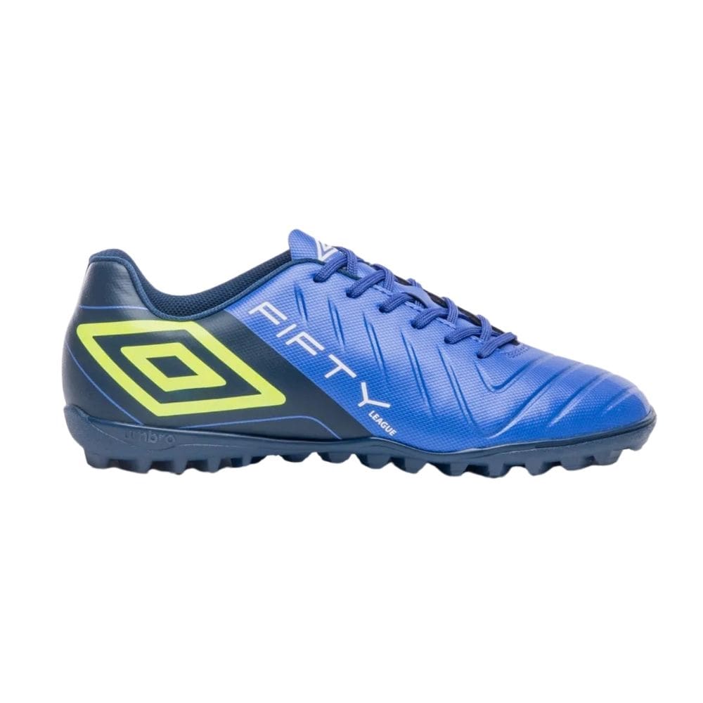 Chuteira Society Umbro Fifty VI League Azul Verde