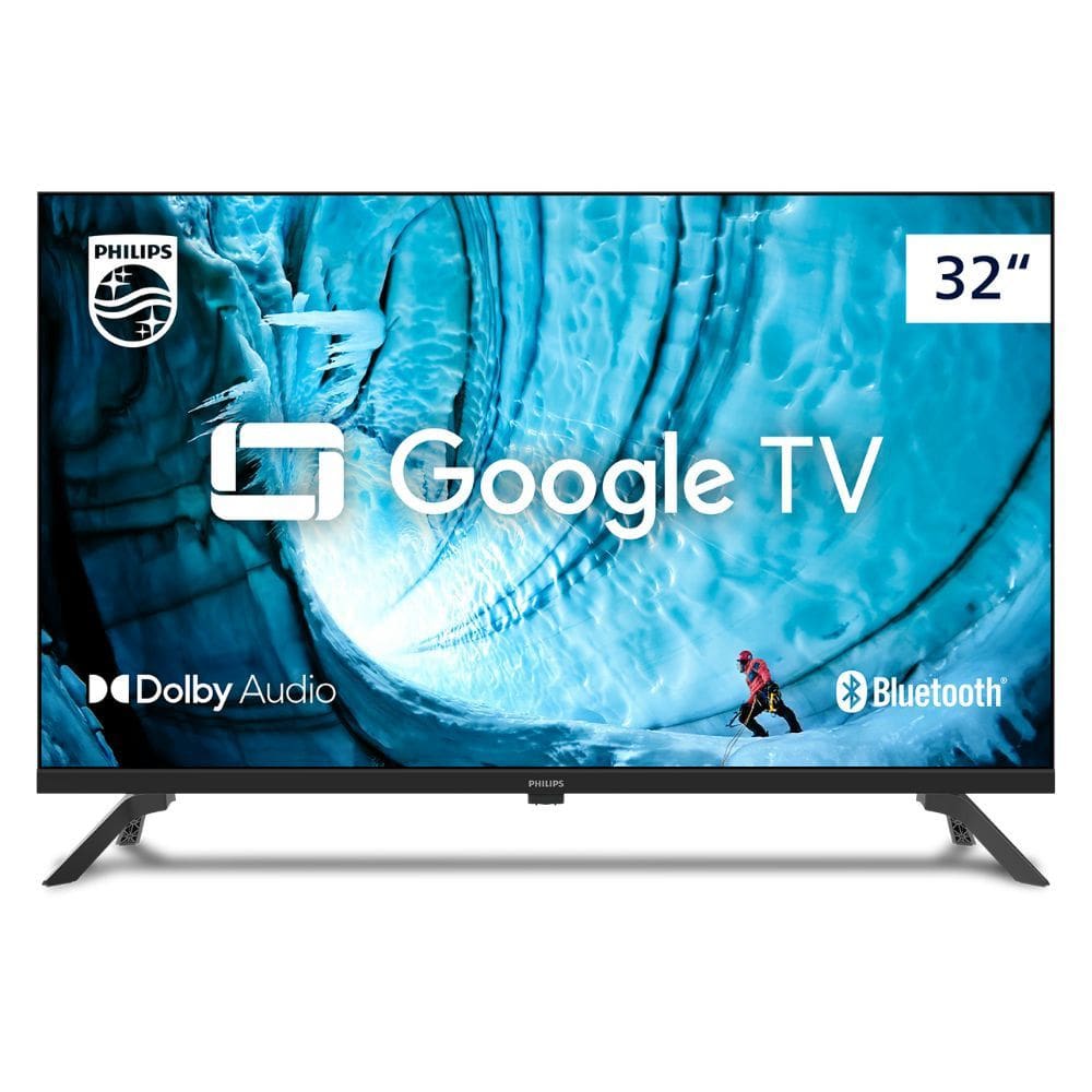 Smart TV Philips 32 HD Google TV Comando de Voz HDR HDMI Bluetooth