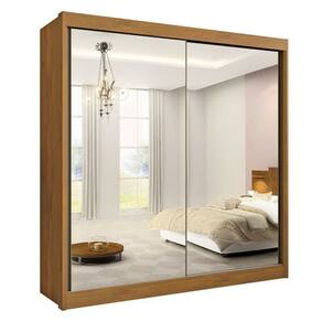 Guarda Roupa Casal Espelhado 2 Portas 6 Gavetas - Las Vegas-Cinamomo - Móveis D`Doro