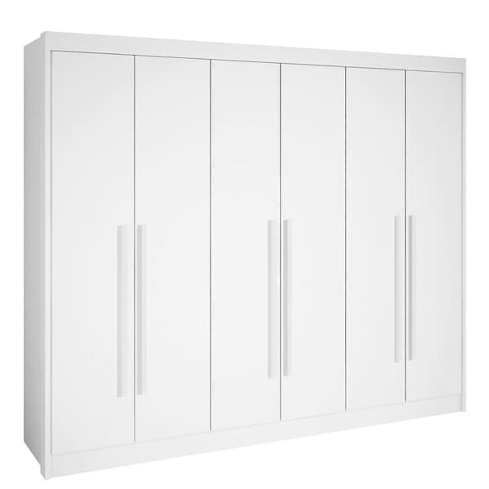 Guarda Roupa Casal 6 Portas 7 Gavetas - New Athos-Branco - Móveis D`Doro