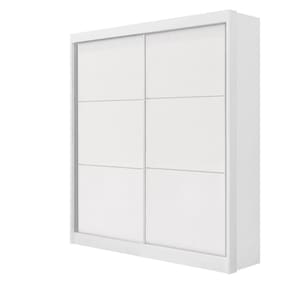 Guarda Roupa Solteiro 2 Portas 3 Gavetas - Santorini-Branco - Móveis D`Doro