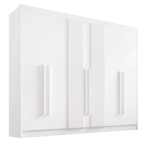 Guarda Roupa Casal 6 Portas 7 Gavetas - Athos Ripado-Branco - Móveis D`Doro