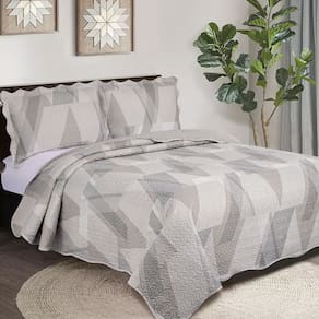 Colcha Cobre Leito Casal 3 peças dupla face Bordada Matelassê Estampada Camesa Platina