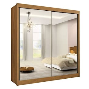 Guarda Roupa Casal Espelhado 2 Portas 6 Gavetas - Las Vegas-Cinamomo - Móveis D`Doro