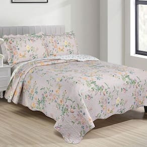 Colcha Cobre Leito Casal 3 peças dupla face Bordada Matelassê Estampada Camesa Esther