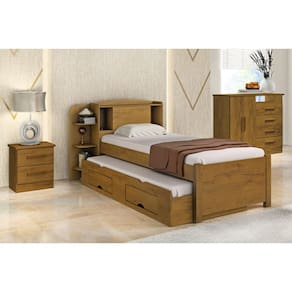 Cama Solteiro com Cama Auxiliar - Milênio Plus-Cinamomo - Móveis D`Doro