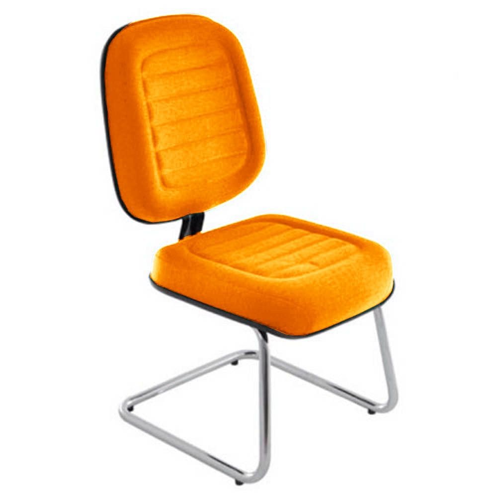 Cadeira Diretor para Auditório e Salas de Convenções Cromada Linha Blenda Laranja