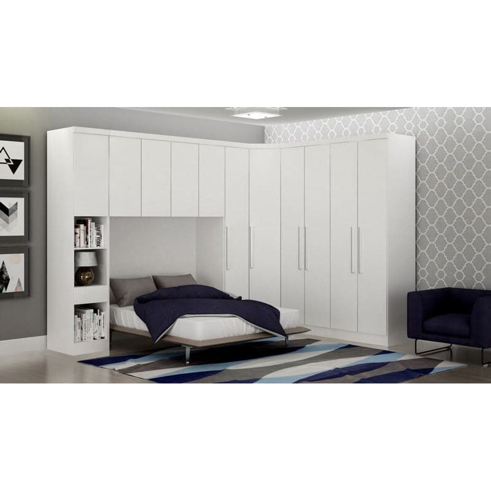 Modulado Completo Casal 6 Portas 6 Gavetas - Rizon-Branco - Móveis Novo Horizonte