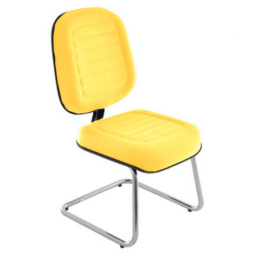 Cadeira Diretor para Auditório e Salas de Convenções Cromada Linha Blenda Amarelo