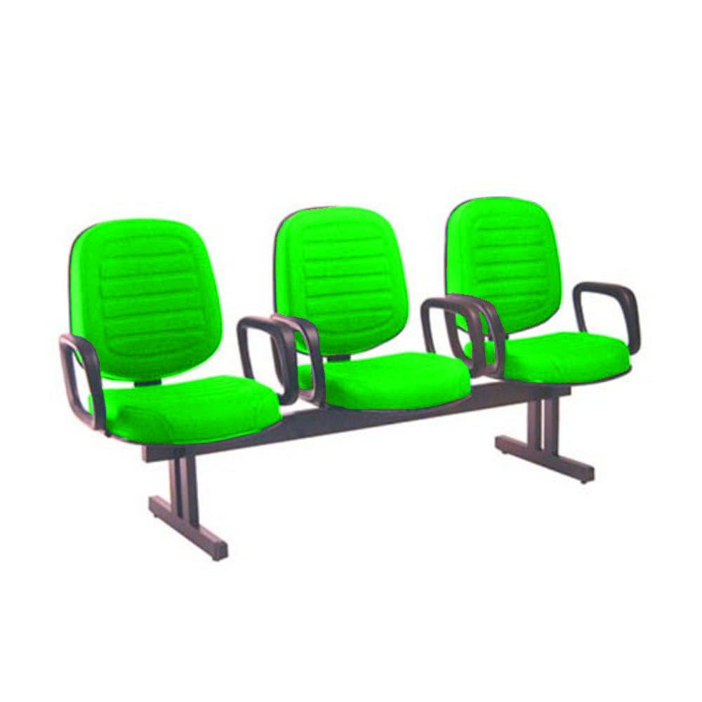 Cadeira para Igrejas Evangélicas  em Longarina com 03 lugares Linha Blenda Verde