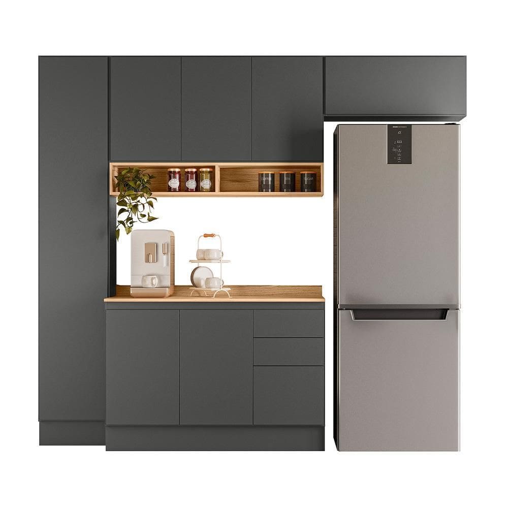 Cozinha Modulada Acácia Touch 4 Peças com Rodapés - Nicioli