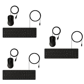 Kit Teclado e Mouse Com Fio USB Intelbras CCI 20 Preto - 3 Unidades