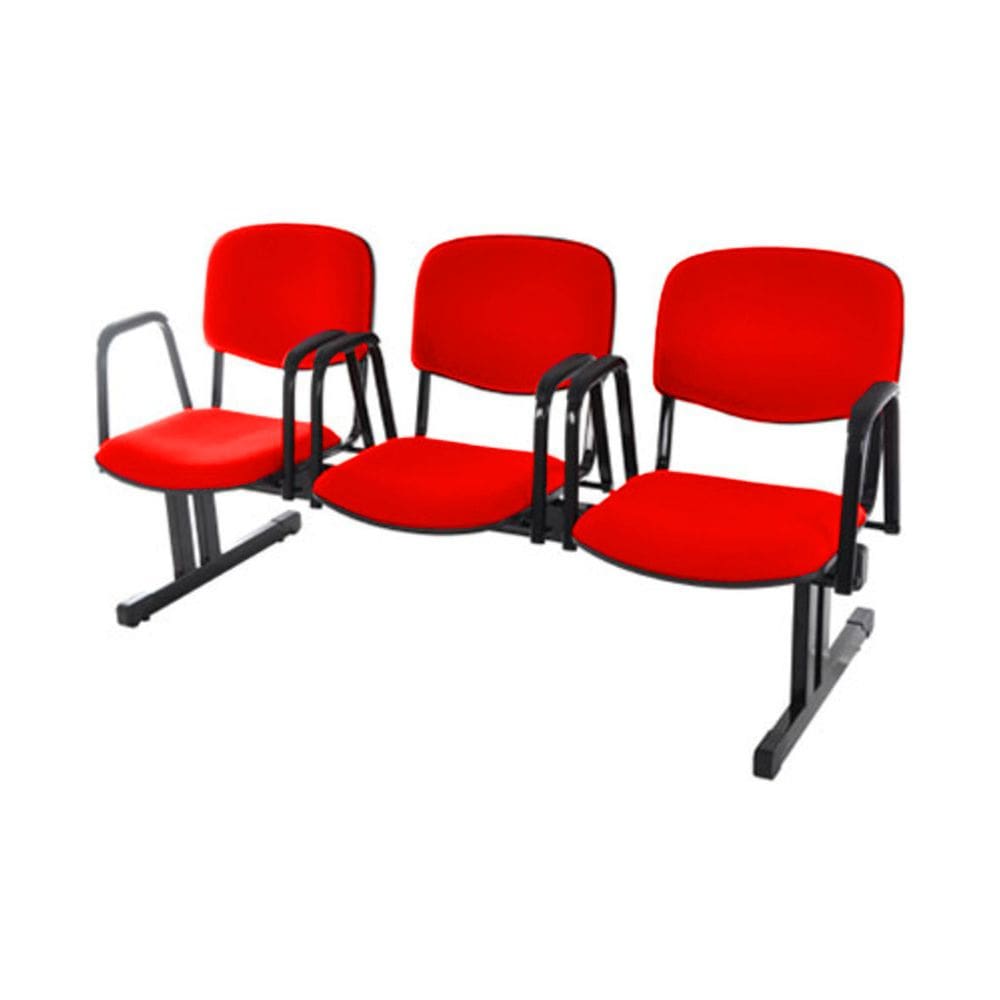 Cadeira em longarina para Igrejas e Auditórios Linha Hotel Vermelho
