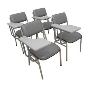 Kit com 4 Cadeiras Escolar Universitária para Auditórios Linha Hotel Smart Cinza