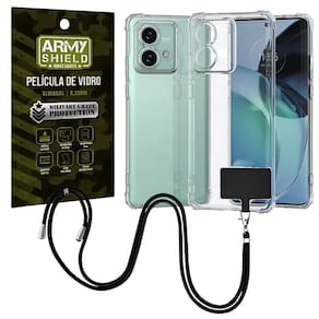 Capinha Com Cordão Moto G75 + Película de Vidro 3D - Armyshield