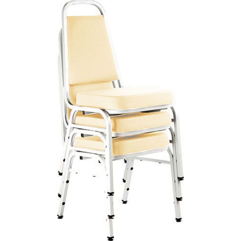 Kit com 3 Cadeiras Empilháveis Linha Hotel Plus Bege