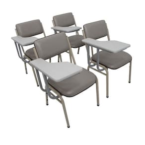 Kit com 4 Cadeiras Escolar Universitária para Auditórios Linha Hotel Smart Cinza