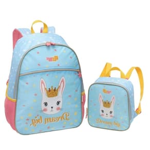 Kit Mochila e Lancheira Escolar Infantil Dream Big Azul - Pacific