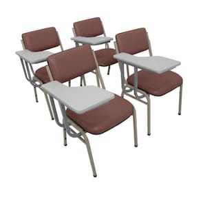 Kit com 4 Cadeiras Escolar Universitária para Auditórios Linha Hotel Smart Vermelho