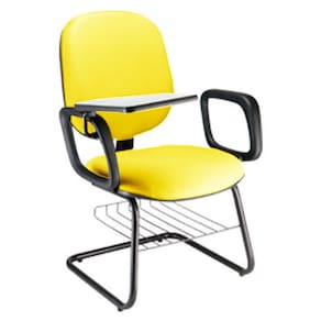 Cadeira Escolar Universitária com prancheta para Escolas Linha Uno Amarelo
