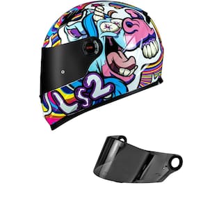 Capacete Ls2 FF358 Bubble Branco Mais Viseira Fumê