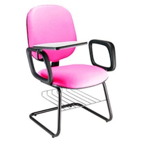 Cadeira Escolar Universitária com prancheta para Escolas Linha Uno Rosa
