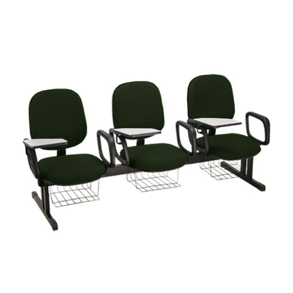 Cadeira Escolar em longarina para Escolas Linha Uno Verde