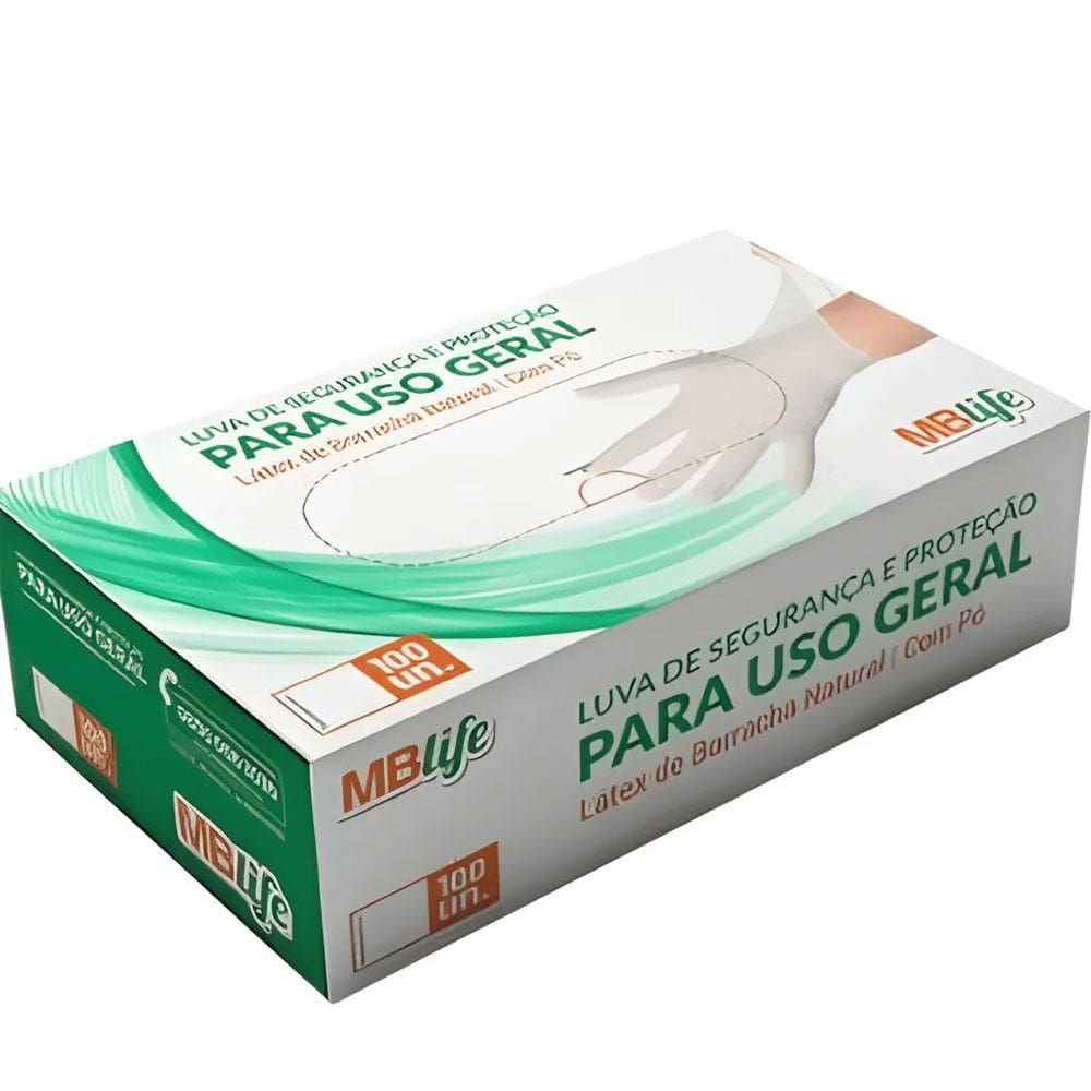 Luva de Látex com Pó G c/100 - MB Life