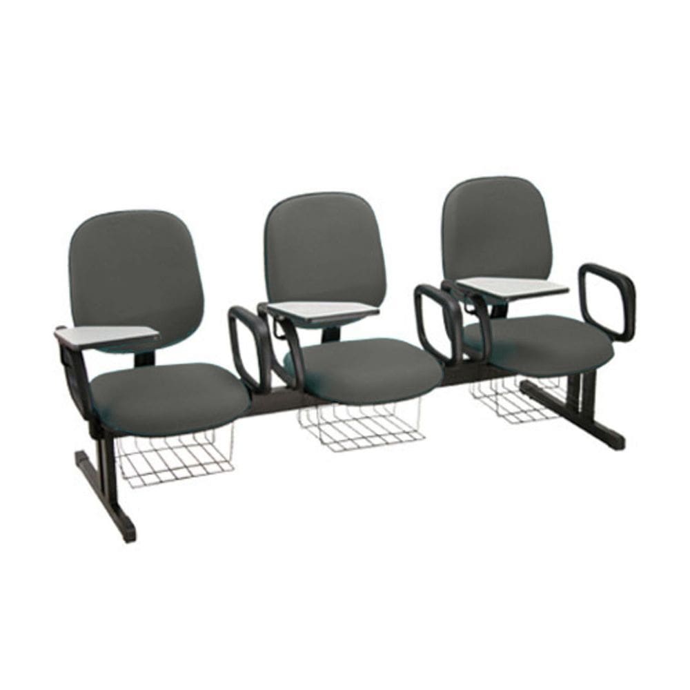 Cadeira Escolar em longarina para Escolas Linha Uno Cinza