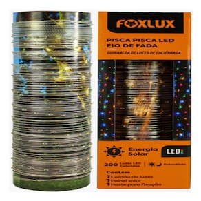 Pisca Pisca Fio De Fada Solar Led 200 Colorida 22m Foxlux
